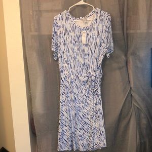 Chicos size 3 blue and white t-shirt tie-dress, falls below the knee! NWT!!!
